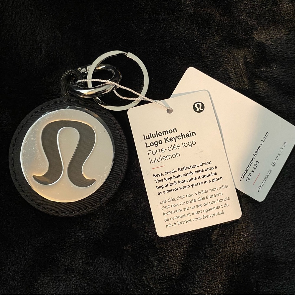 Lululemon Logo Bag Charm & Keychain | Black / Silver - Picture 1 of 10